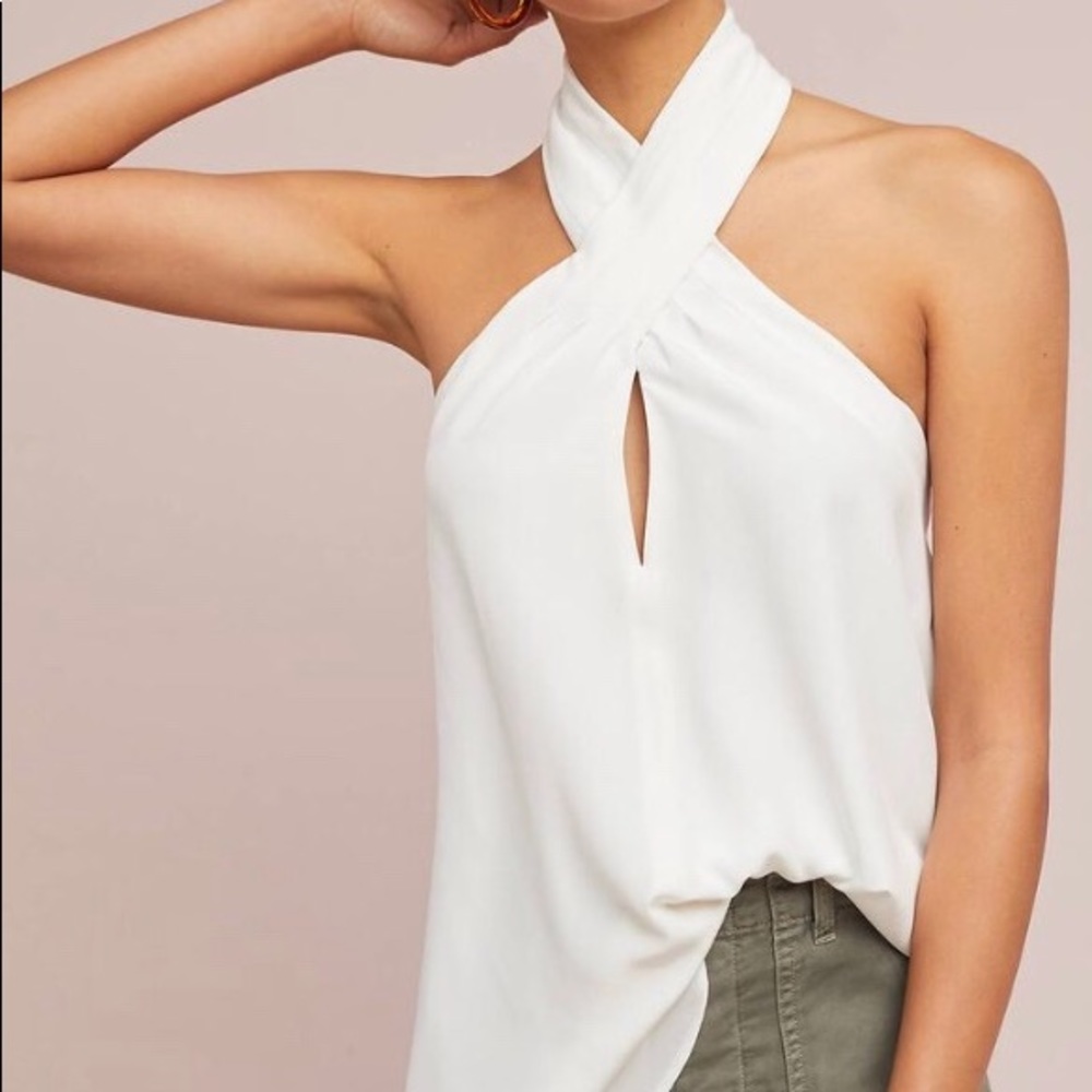 Anthropologie silk halter top NWT